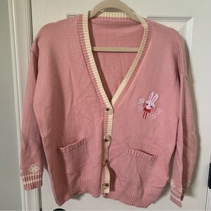 YesStyle Women’s Pink Bunny Kawaii 4 Button Cardigan w/Pockets